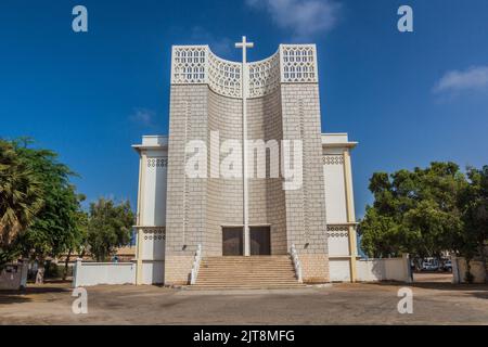 Cathedral of Our Lady of the Good Shepherd in Djibouti, capital of Djibouti. Stock Photo