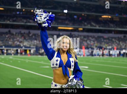 The Dallas Cowboys cheerleaders perform before a preseason NFL football
