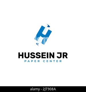 Creative Illustration modern H paper sign geometric logo design template. Vector format. Stock Vector