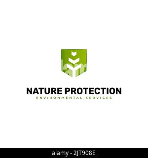 Minimalist and modern logo design for nature shield. tree shield logo vector icon illustration. vector format. Stock Vector