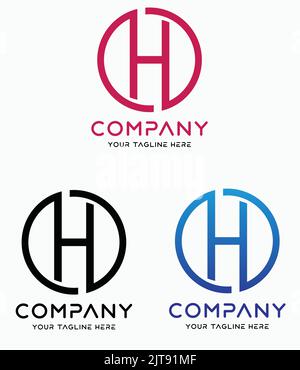 H letter logo letter logo h alphabet logo vector circular logo Stock Vector