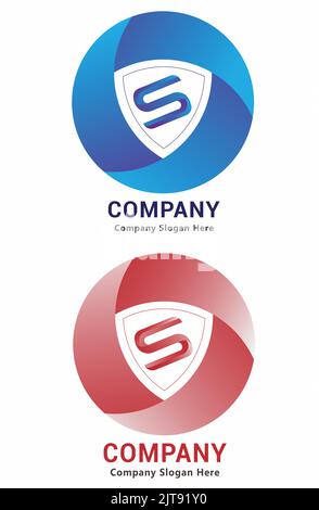 s letter logo secure shield  company logo s alphabet logo with security shield vector Stock Vector