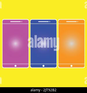 Mobile phone template design technology sticker icon Stock Vector