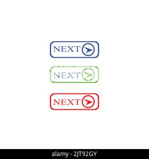 download and upload buttons next open multimedia web icons continue click here Stock Vector