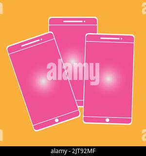 Mobile phone template design technology sticker icon Stock Vector