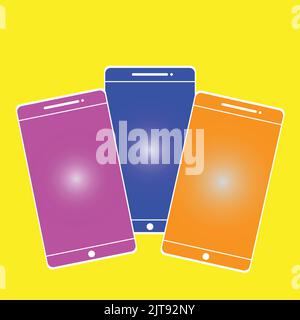 Mobile phone template design technology sticker icon Stock Vector