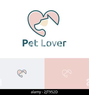 Pet Lover Dog Care Love Heart Veterinarian Logo Stock Vector