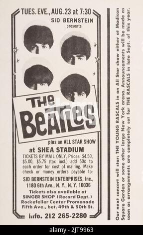 The Beatles - Shea Stadium New York, Concert Poster 1966 Stock Photo ...