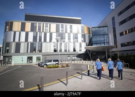 File photo dated 19/03/21 of a view of the main entrance to the new Royal Hospital for Children and Young People Edinburgh. NHS Scotland has spent more than £250 million on agency nurses over the last five years, with the bill for the last year alone having almost doubled. Issue date: Monday August 29, 2022. Stock Photo
