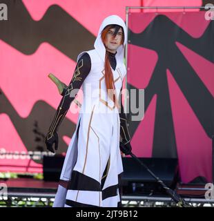 VLADIVOSTOK, RUSSIA - AUGUST 20, 2022: Geek Fest - cosplay and geek culture festival. Cosplayer demonstrates his look and costume. Stock Photo