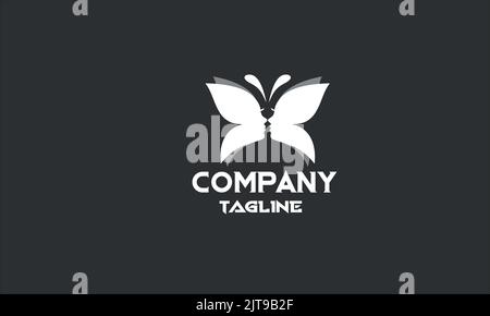 minimal butterfly logo template Stock Vector