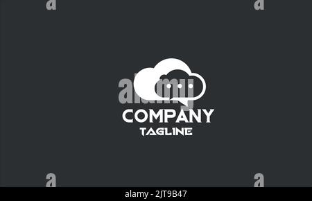 minimal cloud chat logo template Stock Vector