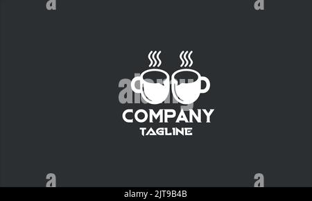 minimal coffee chat logo template Stock Vector
