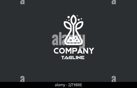 minimal green lab logo template Stock Vector