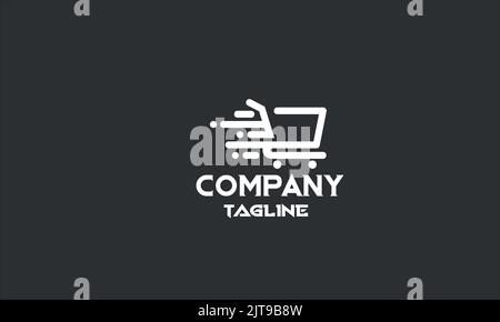 minimal fast shopping logo template Stock Vector
