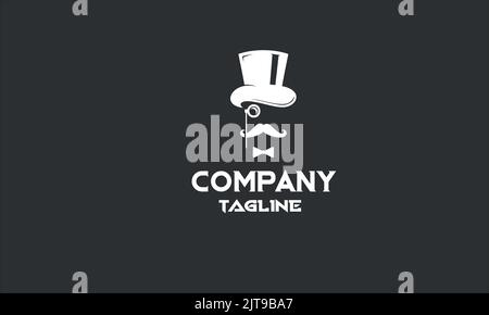 minimal gentleman logo template Stock Vector