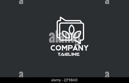 minimal green talk logo template Stock Vector