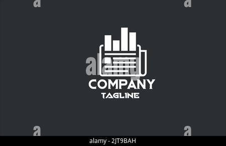 minimal business news logo template Stock Vector