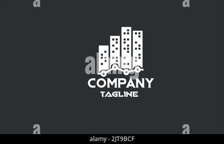 minimal real estate building statistics logo template Stock Vector