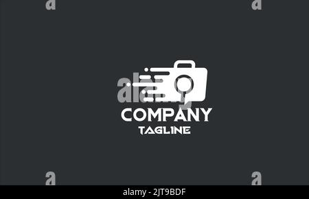 minimal fast job search logo template Stock Vector