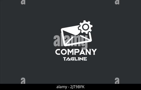 minimal mail service logo template Stock Vector