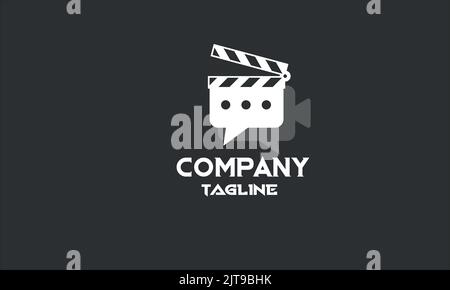 minimal media production logo template Stock Vector
