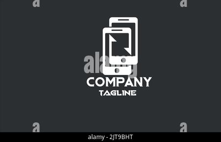minimal mobile sync logo template Stock Vector