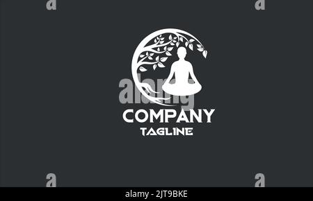 minimal nature yoga logo template Stock Vector