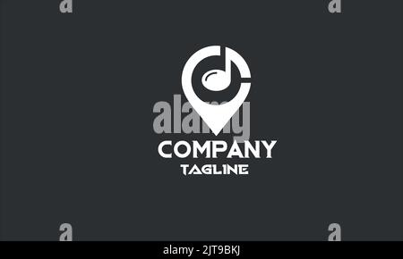 minimal music point logo template Stock Vector