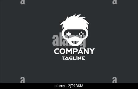minimal game kids logo template Stock Vector
