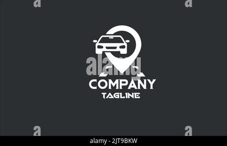 minimal car park GPS logo template Stock Vector