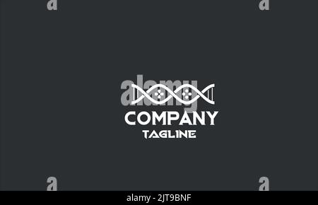 minimal game DNA logo template Stock Vector