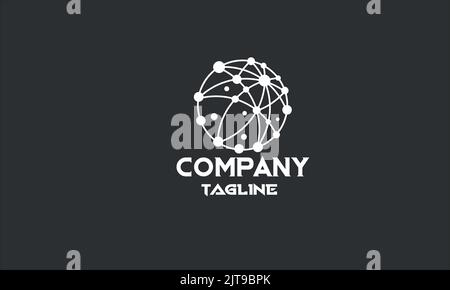 minimal digital world logo template Stock Vector