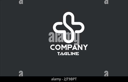 minimal hospital plus logo template Stock Vector