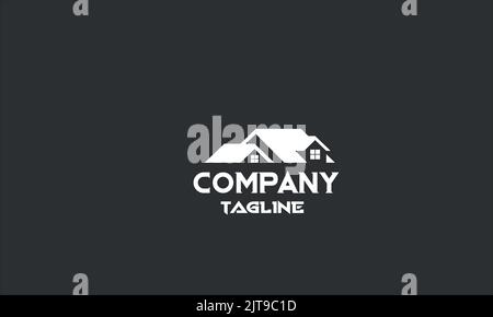 minimal real estate house logo template Stock Vector