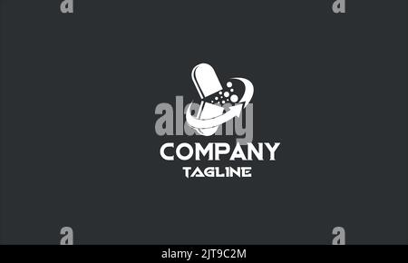 minimal health supplement pill logo template Stock Vector