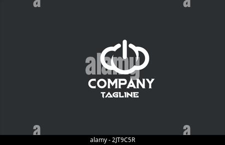 minimal power cloud logo template Stock Vector