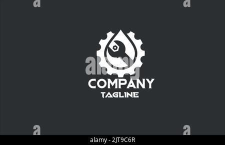 minimal plumber service logo template Stock Vector