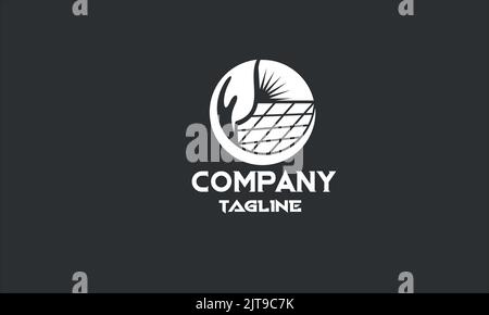 minimal nature solar logo template Stock Vector