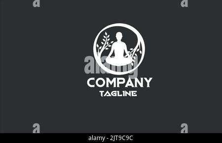 minimal nature yoga logo template Stock Vector