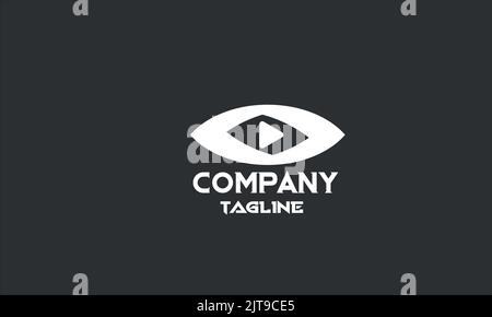 minimal digital media eye logo template Stock Vector