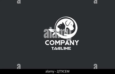 minimal animal care logo template Stock Vector