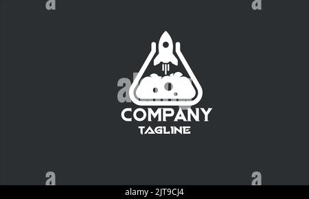 minimal rocket lab logo template Stock Vector