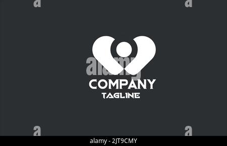 minimal romantic location logo template Stock Vector