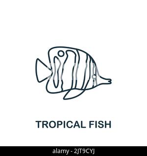 Tropical Fish icon. Line simple Summer icon for templates, web design and infographics Stock Vector