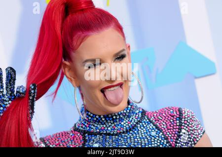 Justina Valentine walking on the black carpet at the 2022 MTV Video