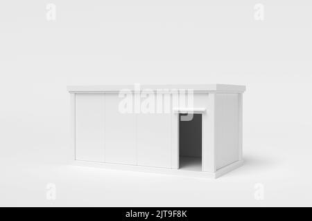 Abstract white container house cube shape isolate on white background. Modern architecture with empty building. Concept building business. Futuristic Stock Photo