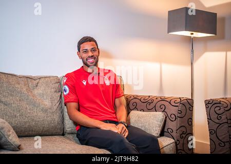 Nottingham, UK. 29th Aug, 2022. Nottingham Forest sign Renan Lodi on loan from Atlético de Madrid in Nottingham, United Kingdom on 8/29/2022. (Photo by Ritchie Sumpter/News Images/Sipa USA) Credit: Sipa USA/Alamy Live News Stock Photo