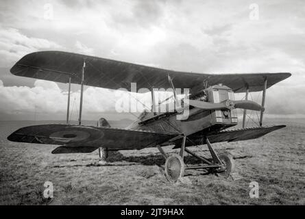 The Royal Aircraft Factory S.E.5a was a British biplane fighter aircraft of the First World War. It was one of the fastest aircraft of the war, while being both stable and relatively manoeuvrable. Together with the Sopwith Camel, the S.E.5 was instrumental in regaining allied air superiority in mid-1917 and maintaining it for the rest of the war, ensuring there was no repetition of 'Bloody April' 1917 when losses in the Royal Flying Corps were much heavier than in the Luftstreitkräfte. Stock Photo