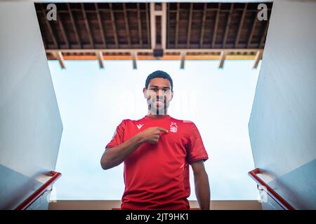 Nottingham, UK. 28th Aug, 2022. Nottingham Forest sign Renan Lodi on loan from Atlético de Madrid in Nottingham, United Kingdom on 8/28/2022. (Photo by Ritchie Sumpter/News Images/Sipa USA) Credit: Sipa USA/Alamy Live News Stock Photo